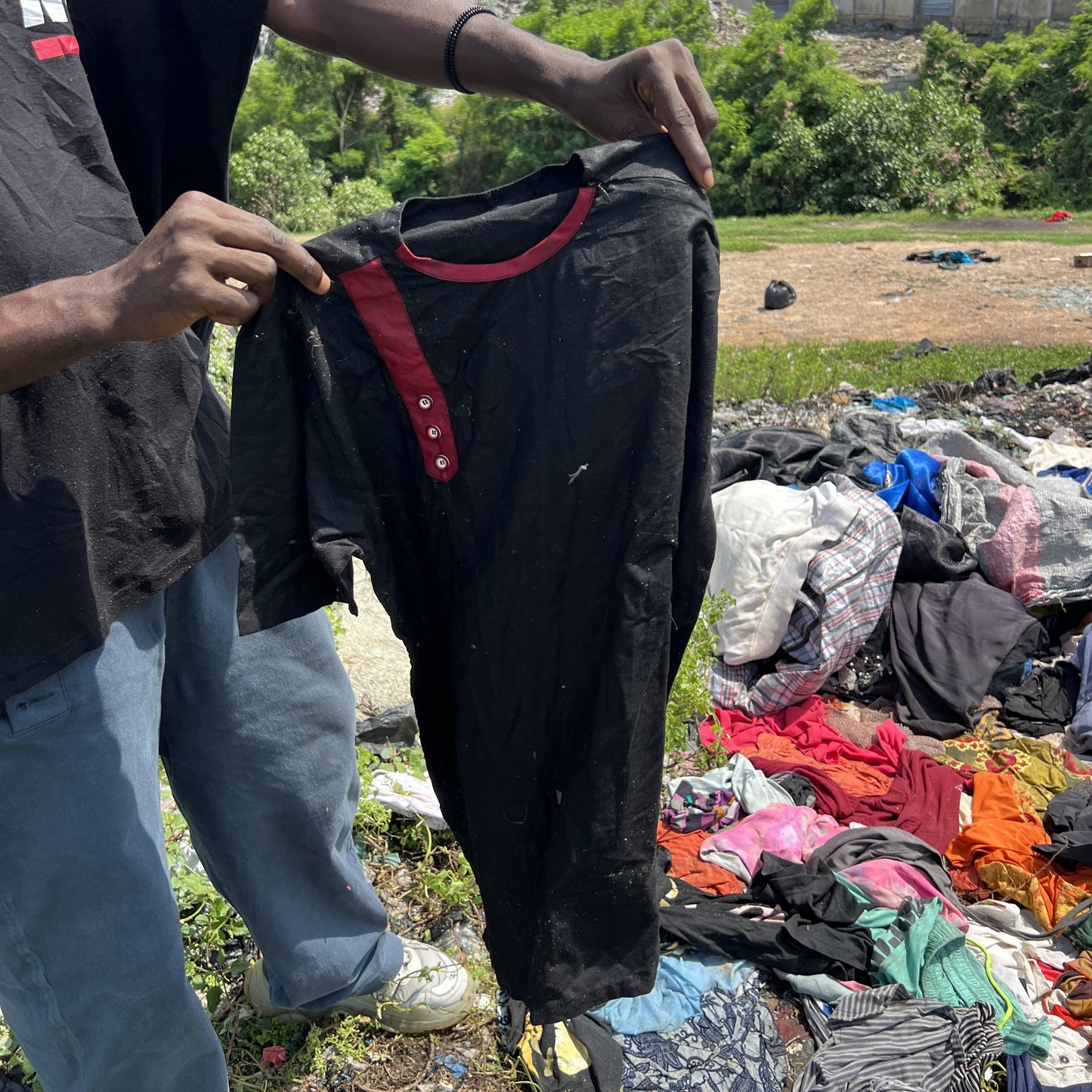 Upcycling T-Shirt - schwarz