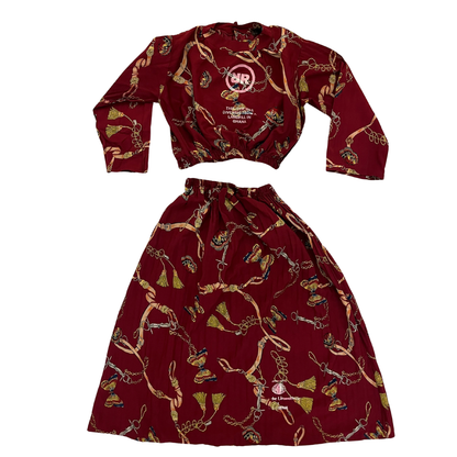 Zweiteiliges Upcycling-Set – Rot