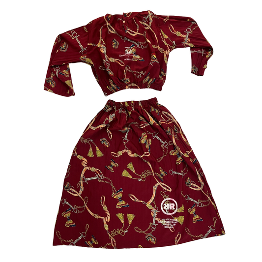 Zweiteiliges Upcycling-Set – Rot