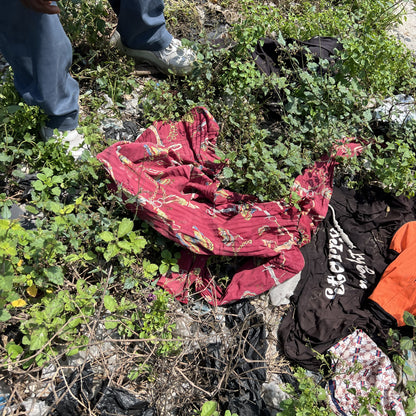 Zweiteiliges Upcycling-Set – Rot