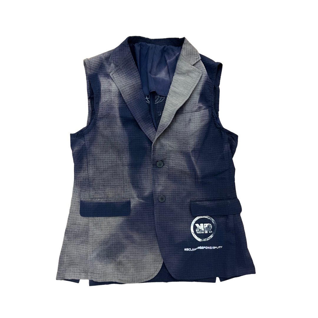 Upcycling Weste – dunkelblau