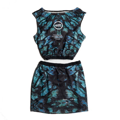 Upcycled Zweiteiler Crop-Top & Minirock