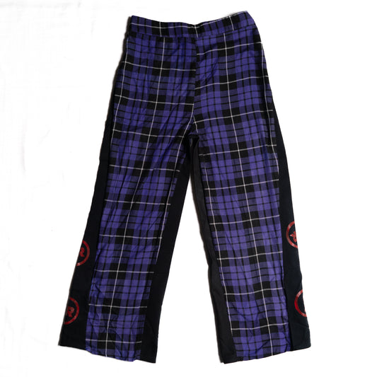 Upcycling Hose – Lila Schwarz Kariert