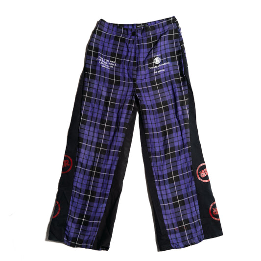 Upcycling Hose – Lila Schwarz Kariert