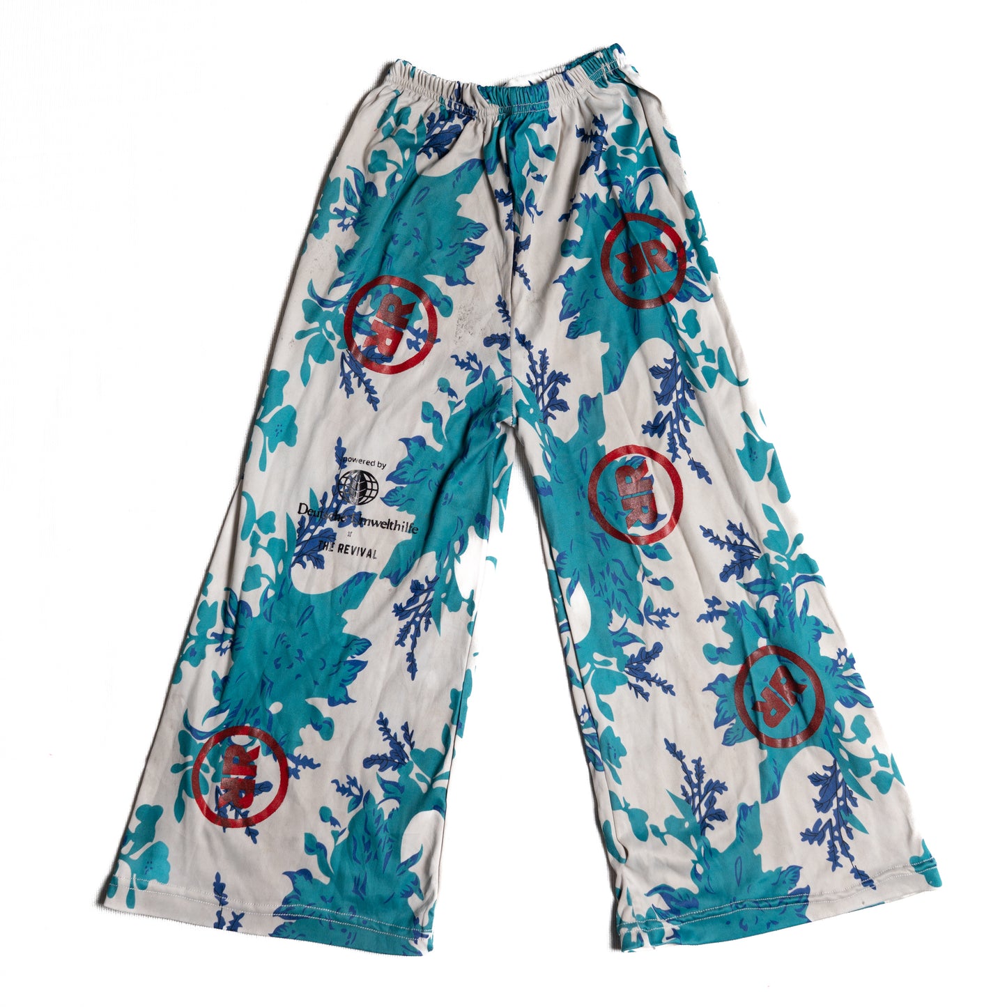 Upcycling Kinderhose - Türkis / Weiß