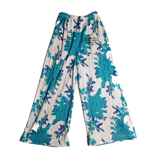 Upcycling Kinderhose - Türkis / Weiß